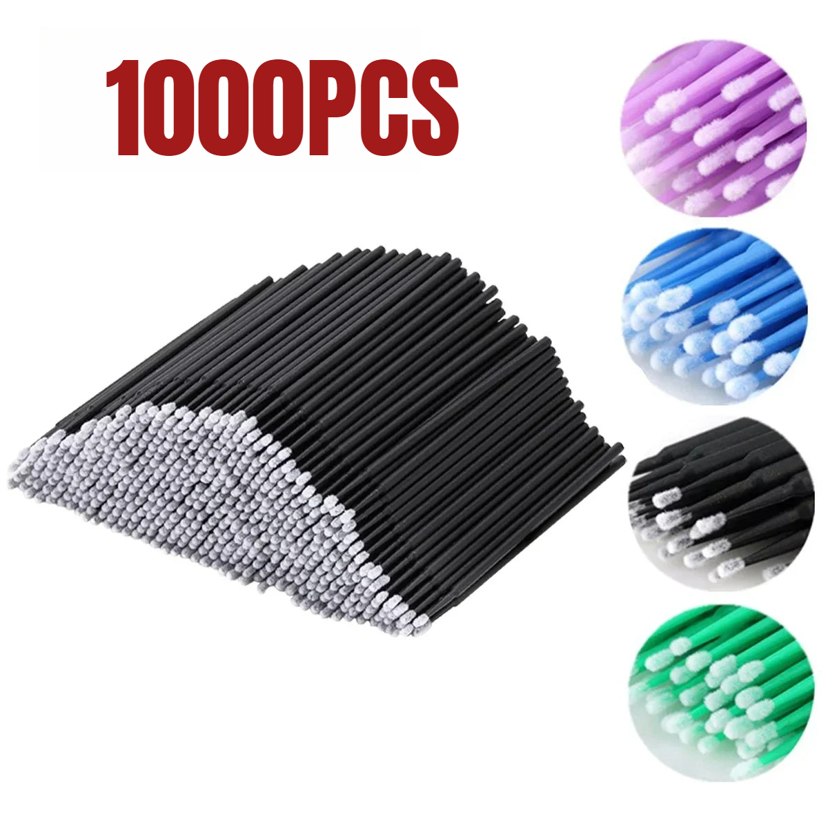 Beauty With Makeup - 1000/500PCS Eyelash Cleaning Brush Highly Colorful