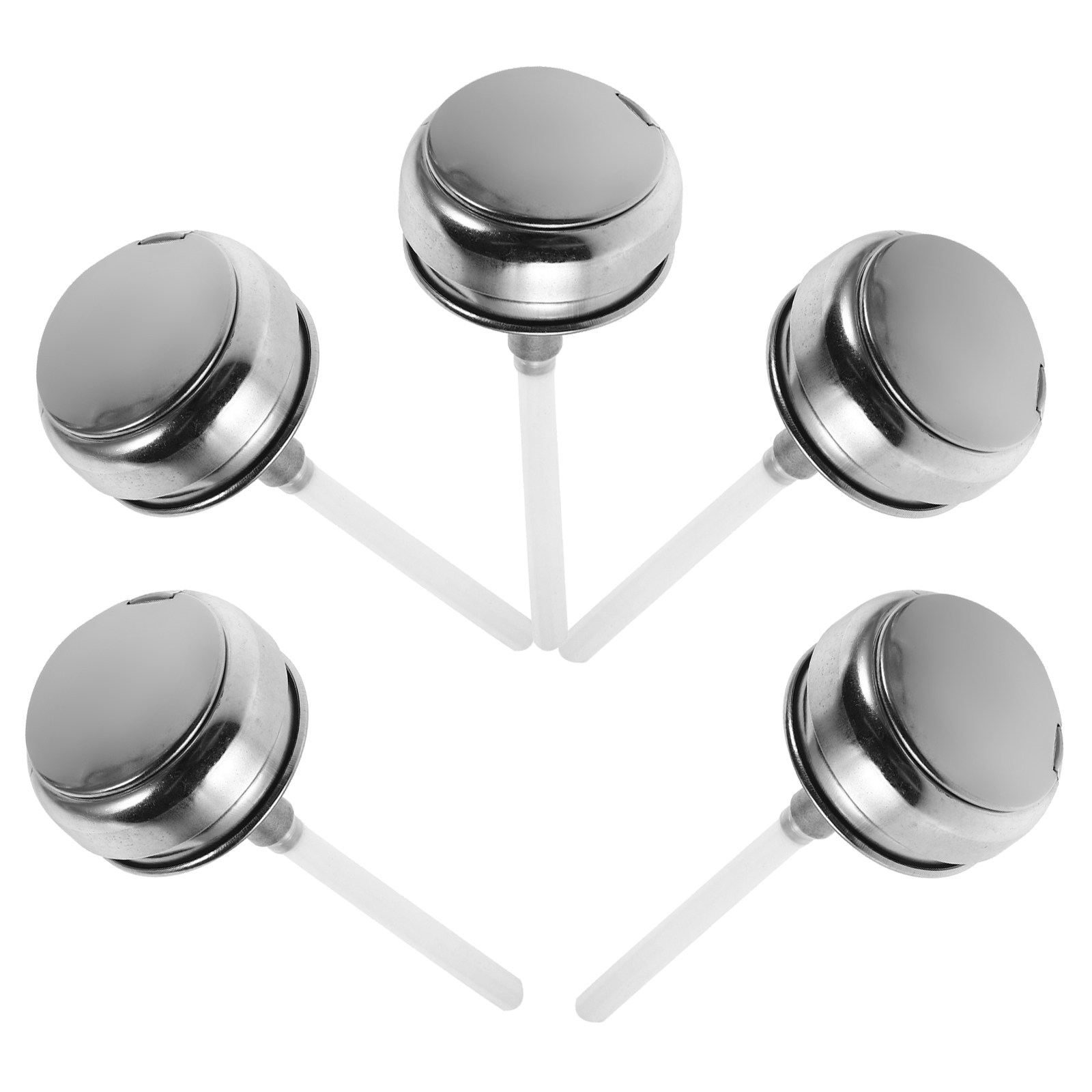 Beauty With Makeup - 5Pcs Stainless Steel Aluminum Push Down