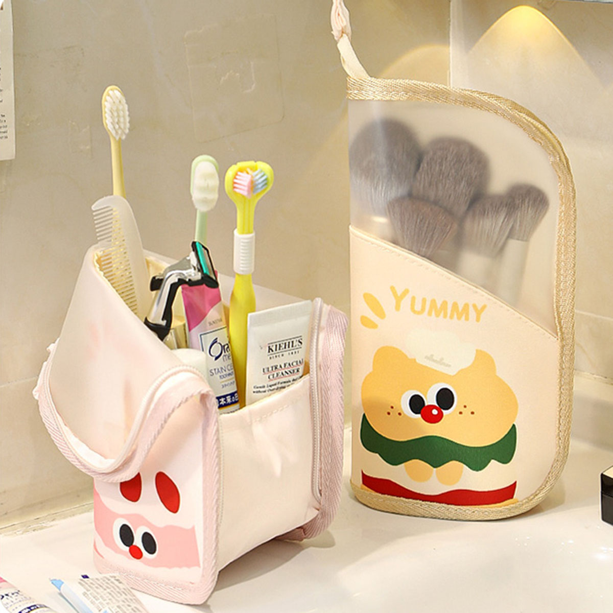 Beauty With Makeup - 1Pcs Cosmetic Bag Travel Stand Storage