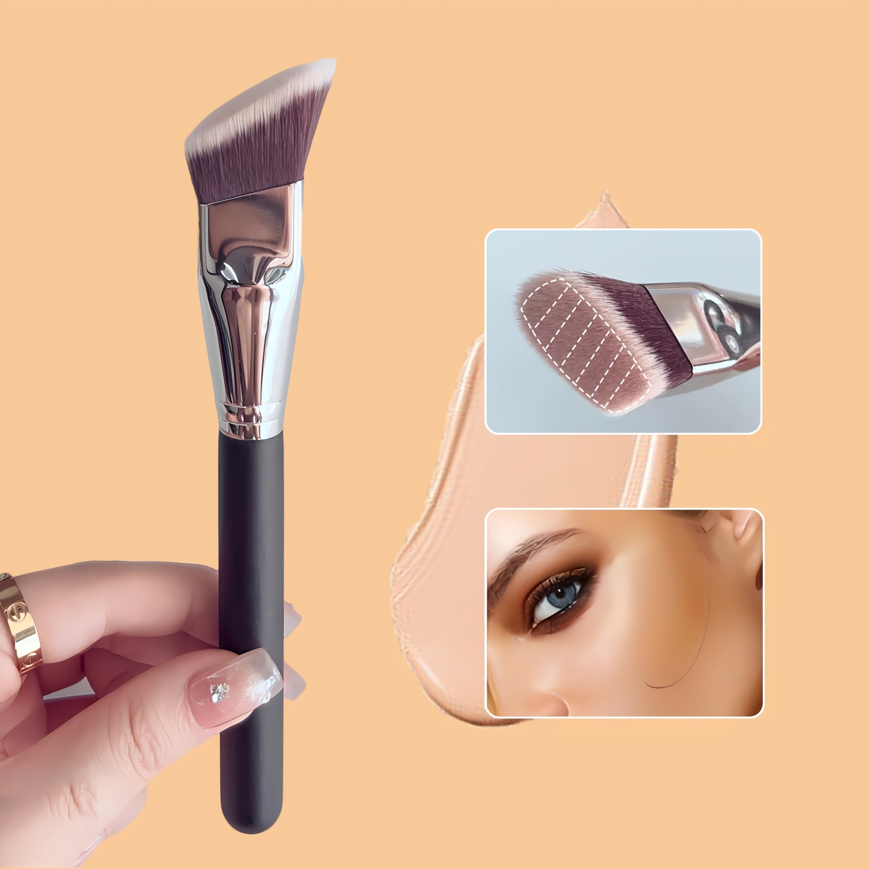Makeup Beauty Ro - Professional Wide-Angle Foundation Brush Rectangular Bristles