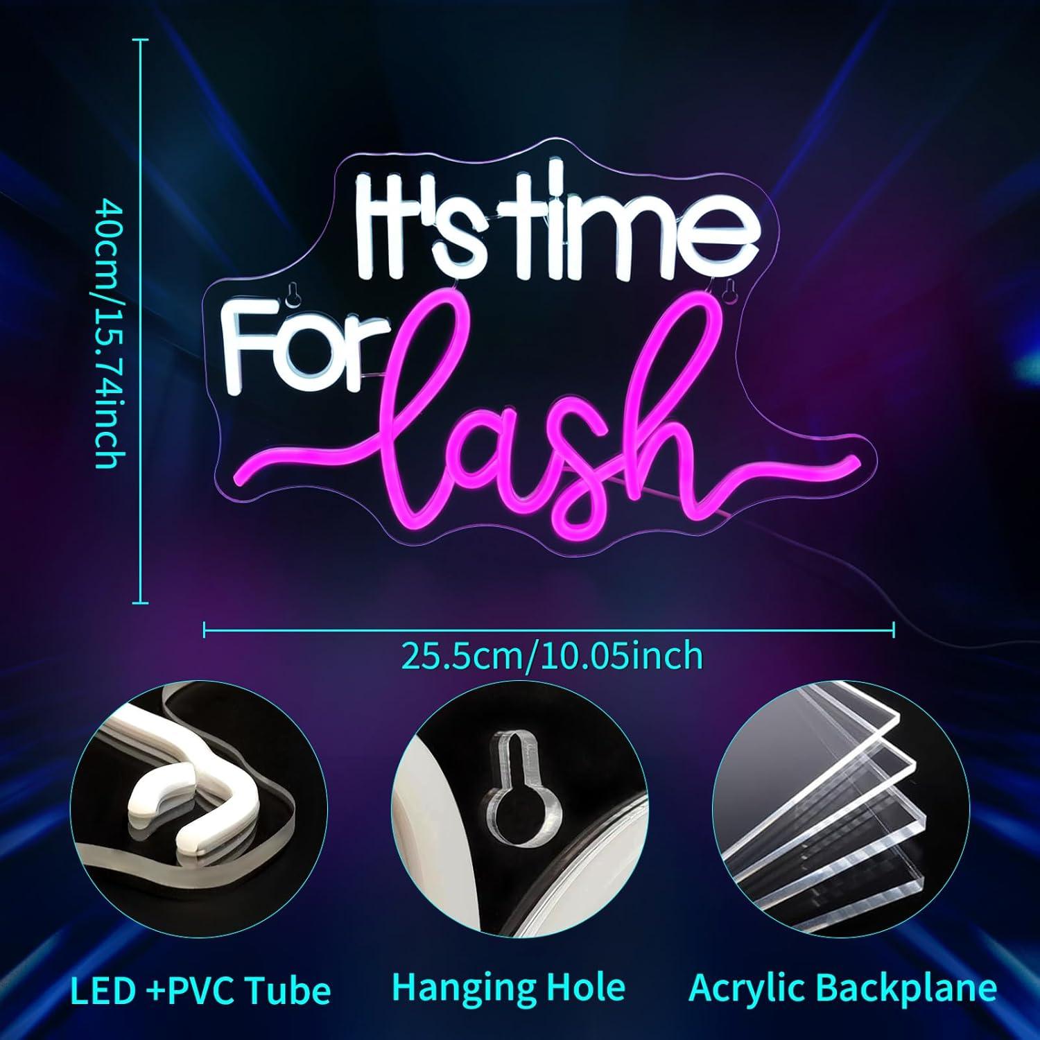 It's Time For Lash Neon Sign L - Beauty Makeup Bar review and price