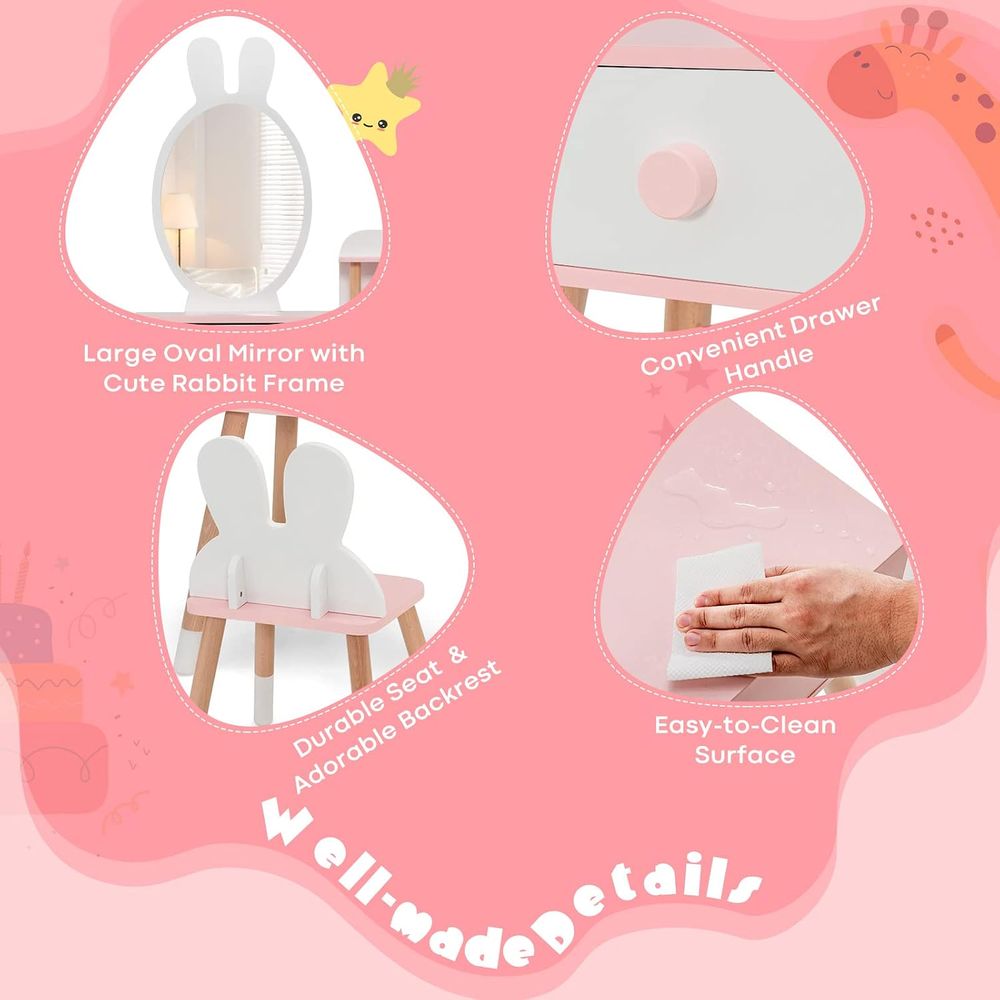 EY Kids Vanity, Rabbit Themed  - Beauty Makeup For Kids review and price