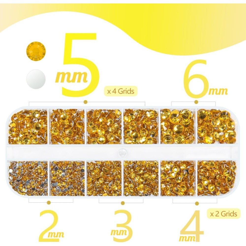 Golden Yellow Crystal Flatback - Beauty Gems Makeup review and price