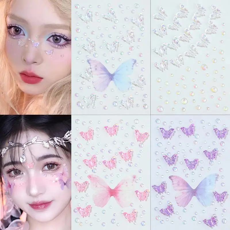 Facial Rhinestone Sticker Butt - Beauty Gems Makeup review and price