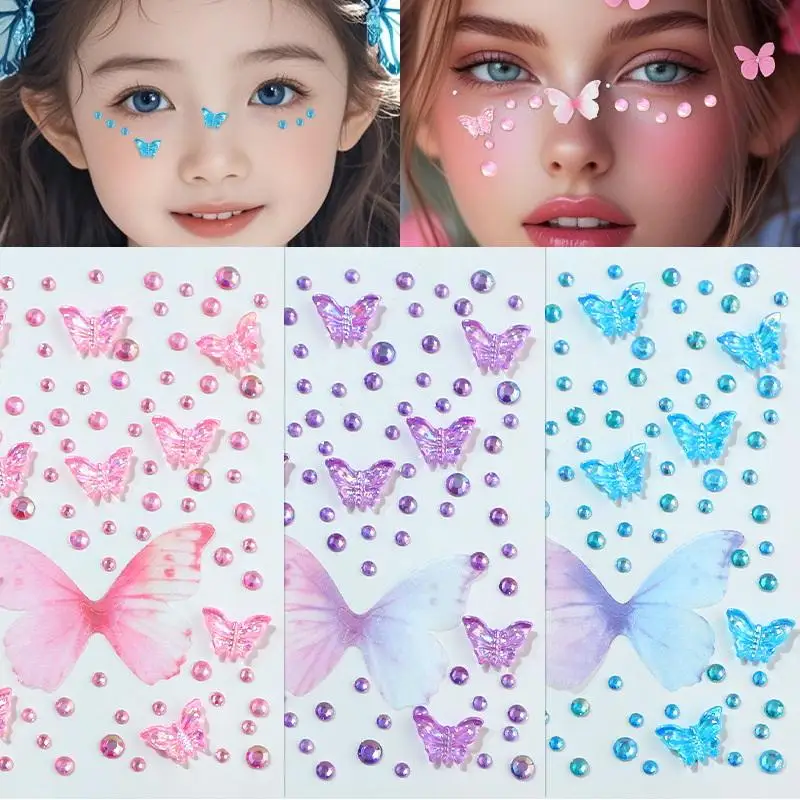 Facial Rhinestone Sticker Butt - Beauty Gems Makeup review and price