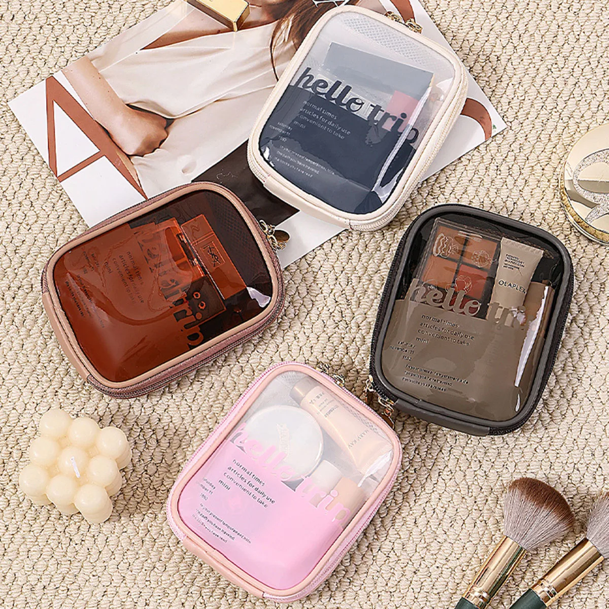 Transparent Portable Cosmetic  - Beauty Makeup Quotes review and price
