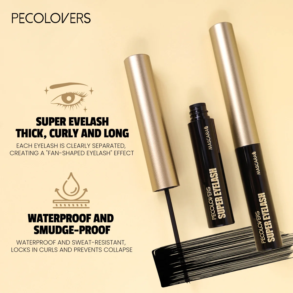 2PCS Fast Drying 3D Black Masc - Beauty Makeup Korean review and price