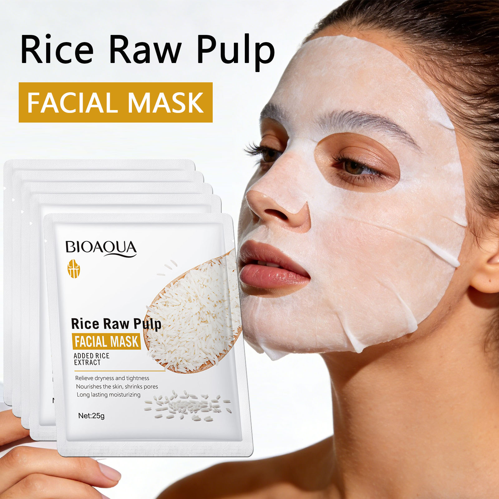 1/5/10/20pcs Rice Raw Pulp Fac - Beauty Makeup Korean review and price